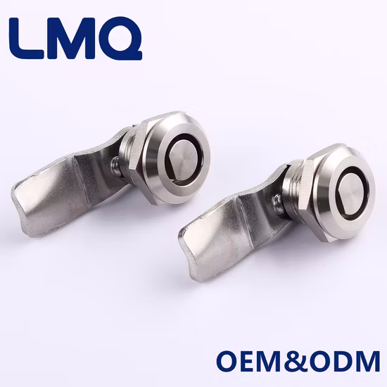 Serratura a un quarto di giro in acciaio inossidabile Φ 13 dell'Europa orientale, serratura a camma con cilindro per armadio SUS 316 per distributore automatico ATM per veicoli ferroviari industriali